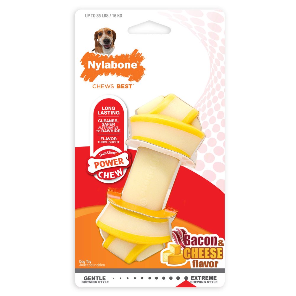 Nylabone Rawhide Knot Bacon & Cheese Dog Chew Bone
