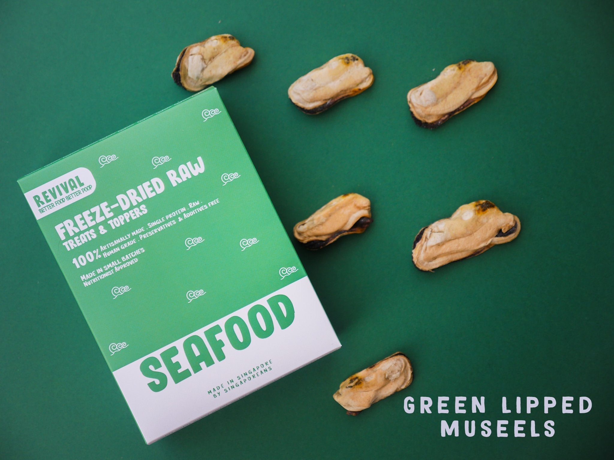 Revival Seafood Green Lipped Mussels Freeze-Dried Raw Treats For Cats & Dogs