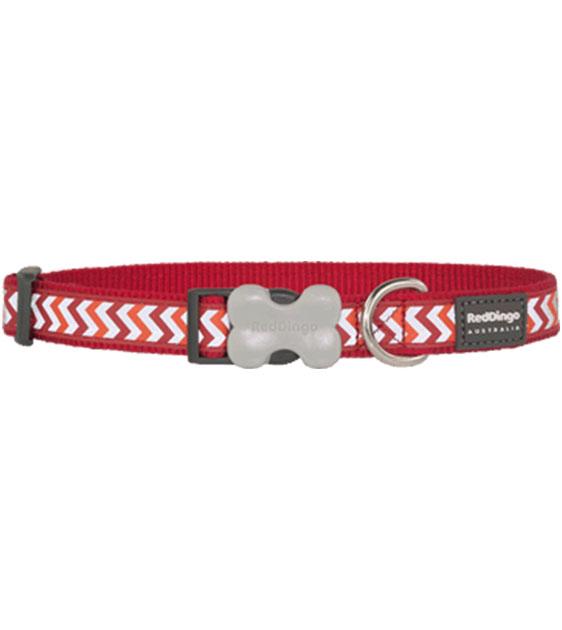 Red Dingo Reflective Ziggy Dog Collar (Red)