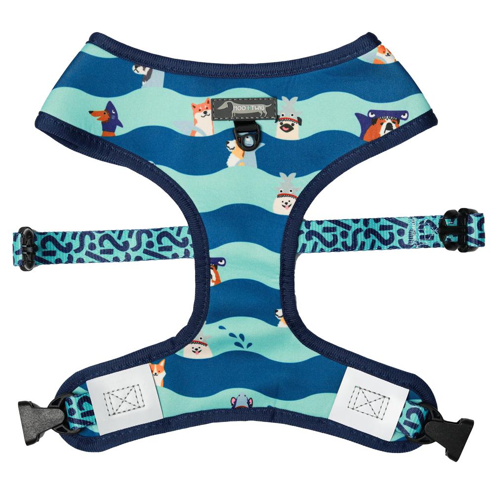 Moo+Twig Bark Shark Reversible Dog Harness