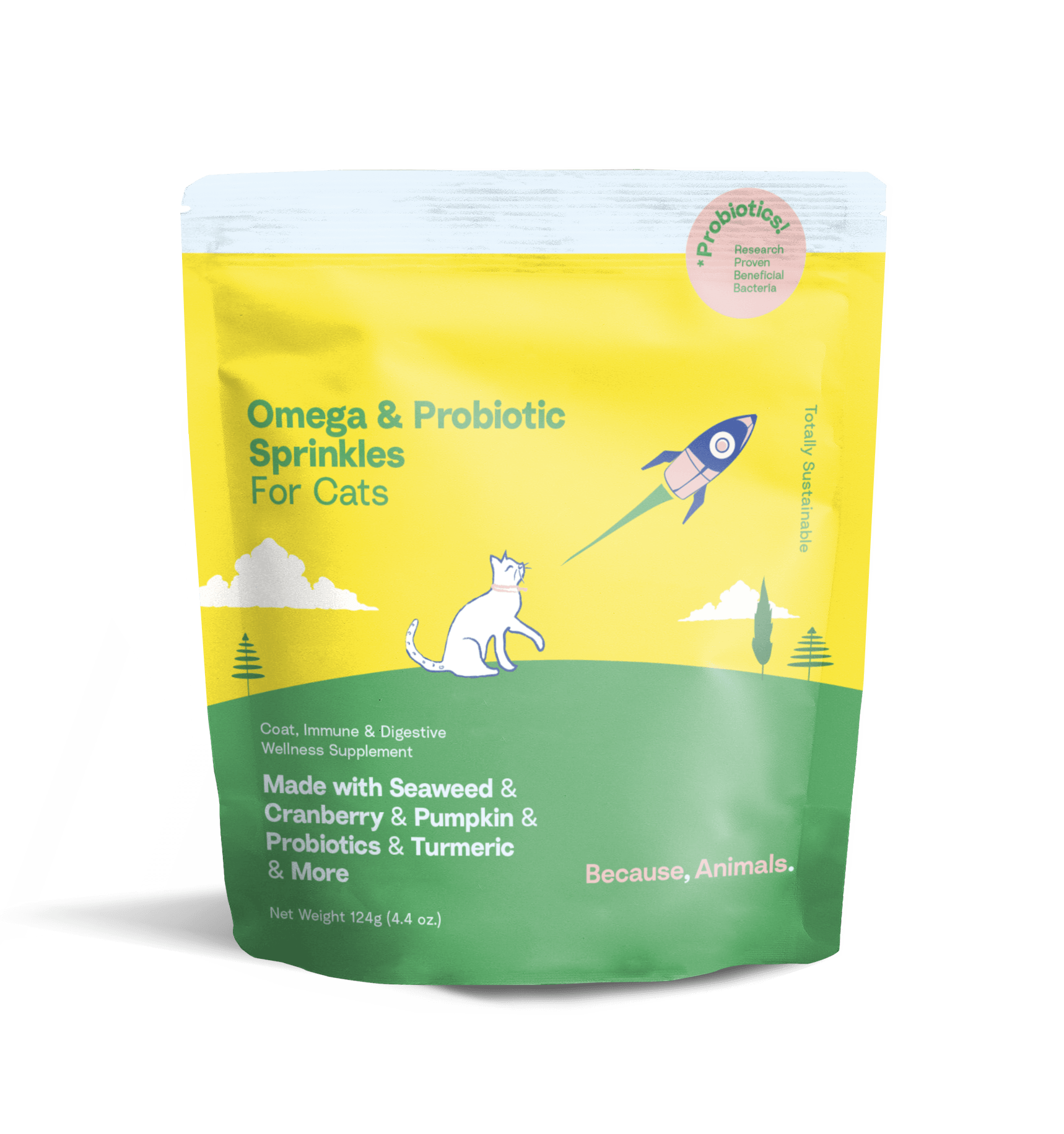 Because Animal Omega & Probiotic Sprinkles Cat Supplement 4.4oz