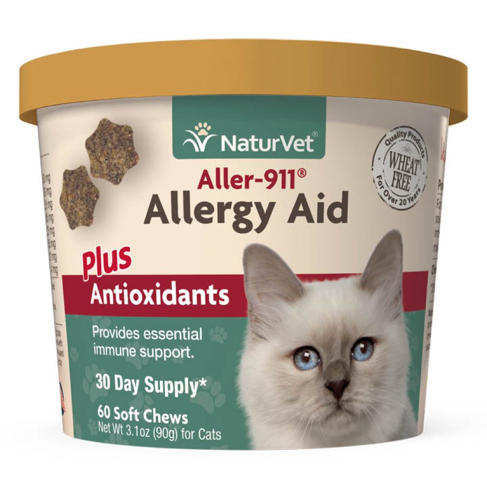15% OFF: NaturVet Aller-911 Cat Allergy Aid Plus Antioxidants Soft Chew Supplement For Cats 60ct